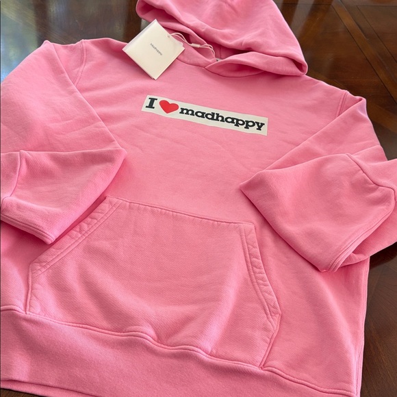 Madhappy Tops - NWT Madhappy I heart Pink Fleece Oversized Hoodie